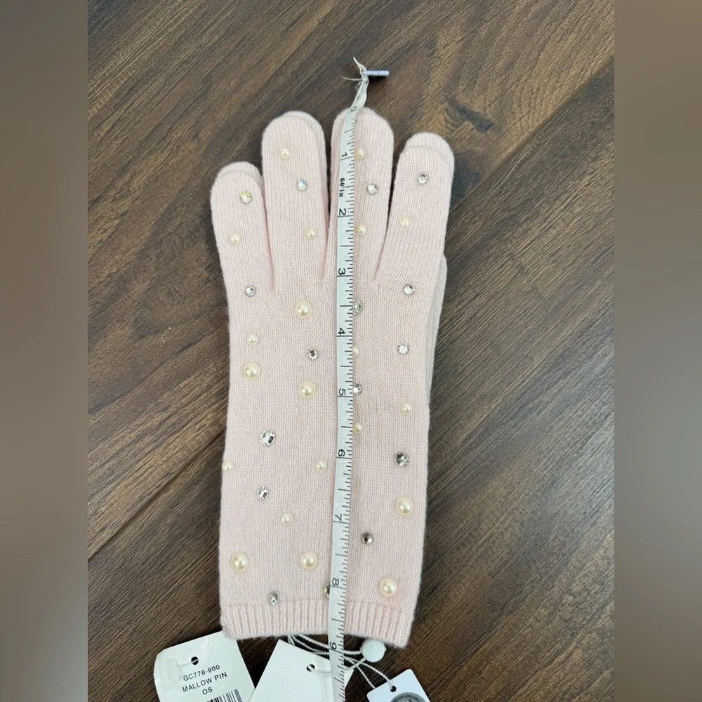 CAROLYN ROWAN COLLECTION Crystal Embellished Cashmere Gloves